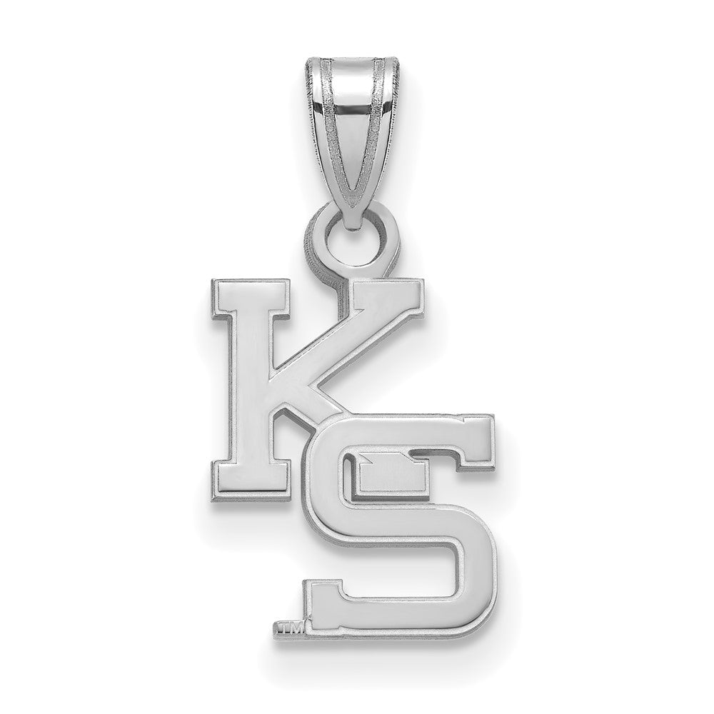 10K White Gold Logoart Kansas State University K S Small Pendant