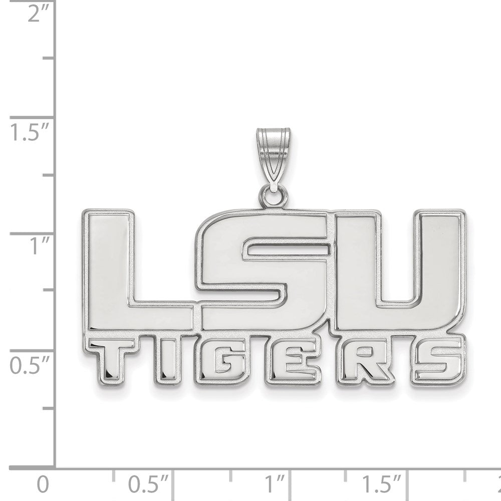 Sterling Silver Rhodium Plated Logoart Louisiana State University L S U Tigers Large Pendant