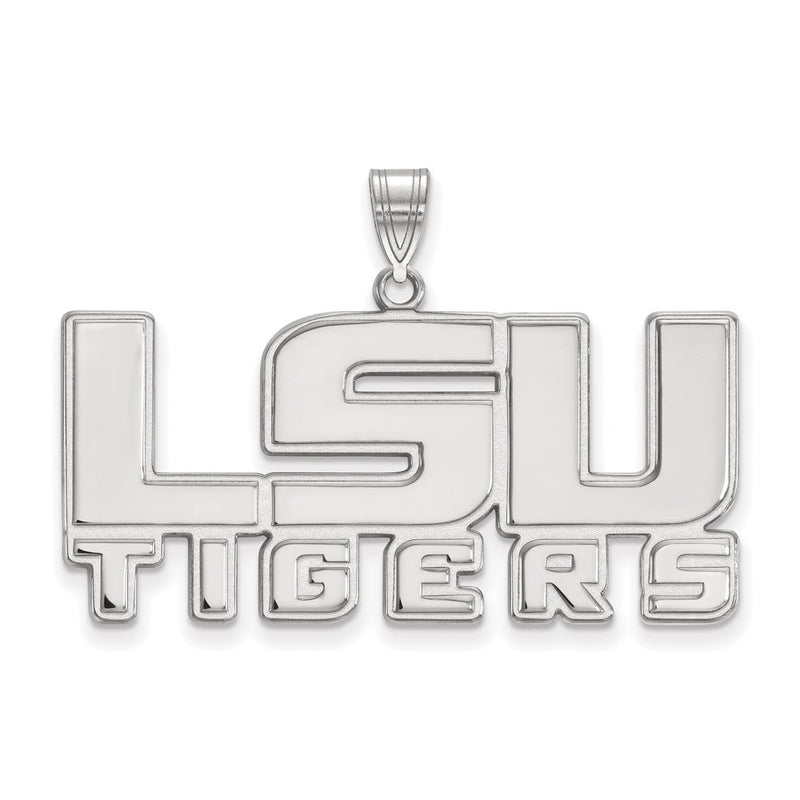 Sterling Silver Rhodium Plated Logoart Louisiana State University L S U Tigers Large Pendant