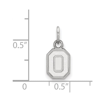 Sterling Silver Rhodium Plated Logoart The Ohio State University Letter O Extra Small Pendant