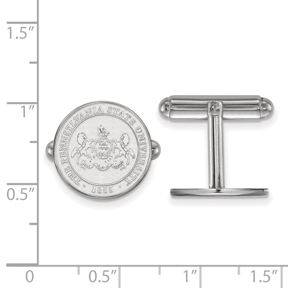Sterling Silver Rhod-Pltd Logoart Penn State University Crest Cuff Links