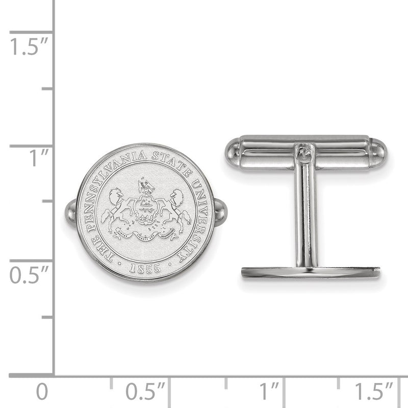 Sterling Silver Rhod-Pltd Logoart Penn State University Crest Cuff Links
