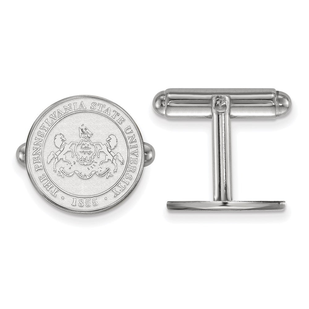 Sterling Silver Rhod-Pltd Logoart Penn State University Crest Cuff Links