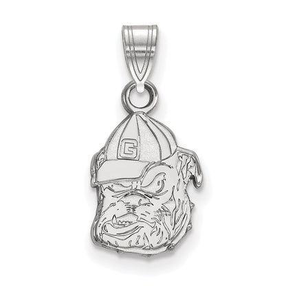 10K White Gold Logoart University Of Georgia Bulldog Small Pendant