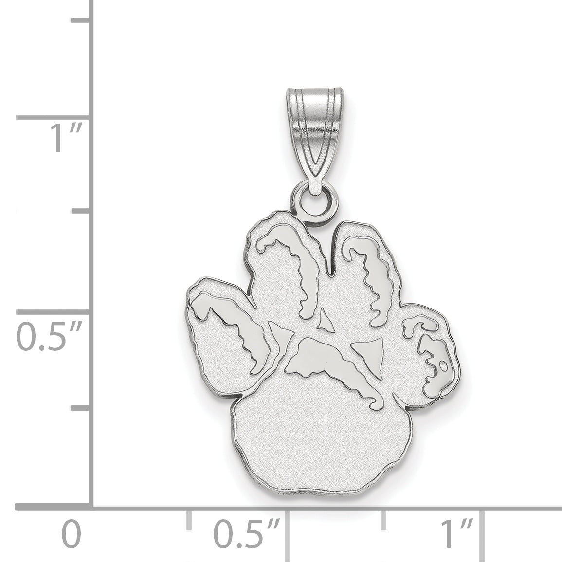 10K White Gold Logoart University Of Pittsburgh Panther Paw Large Pendant