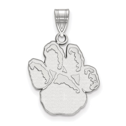 Sterling Silver Rhodium Plated Logoart University Of Pittsburgh Panther Paw Large Pendant