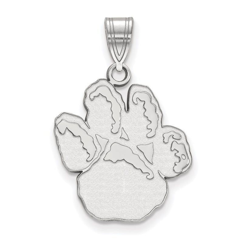 Sterling Silver Rhodium Plated Logoart University Of Pittsburgh Panther Paw Large Pendant