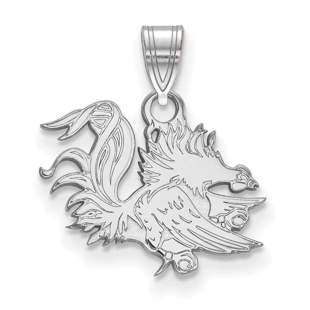 14K White Gold Logoart University Of South Carolina Gamecock Small Pendant