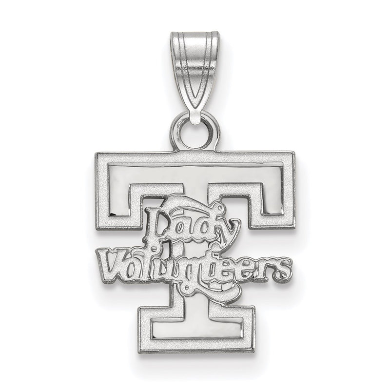 Sterling Silver Rhodium Plated Logoart University Of Tennessee Lady Volunteers Small Pendant