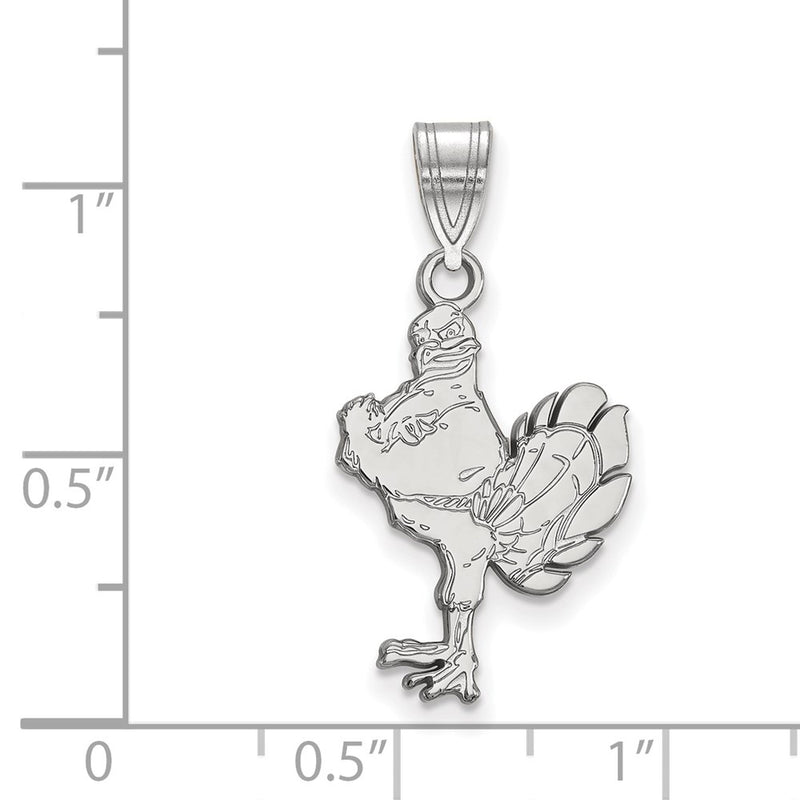 14K White Gold Logoart Virginia Tech Hokiebird Large Pendant