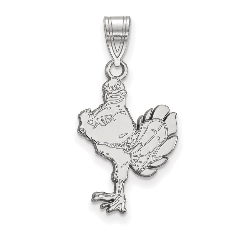 Sterling Silver Rhodium Plated Logoart Virginia Tech Hokiebird Large Pendant