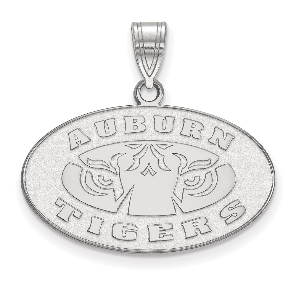 Sterling Silver Rhodium Plated Logoart Auburn Tigers Medium Pendant