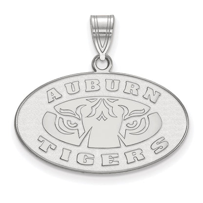 Sterling Silver Rhodium Plated Logoart Auburn Tigers Medium Pendant
