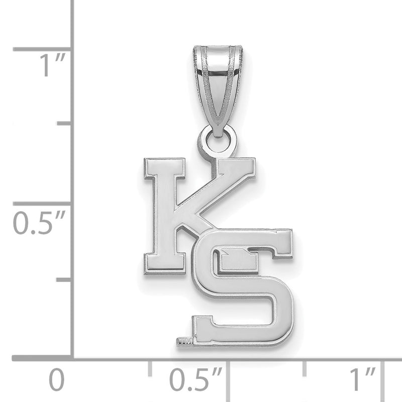 10K White Gold Logoart Kansas State University K S Medium Pendant