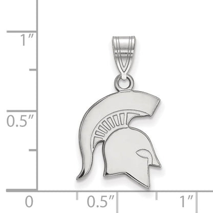 14K White Gold Logoart Michigan State University Spartan Medium Pendant