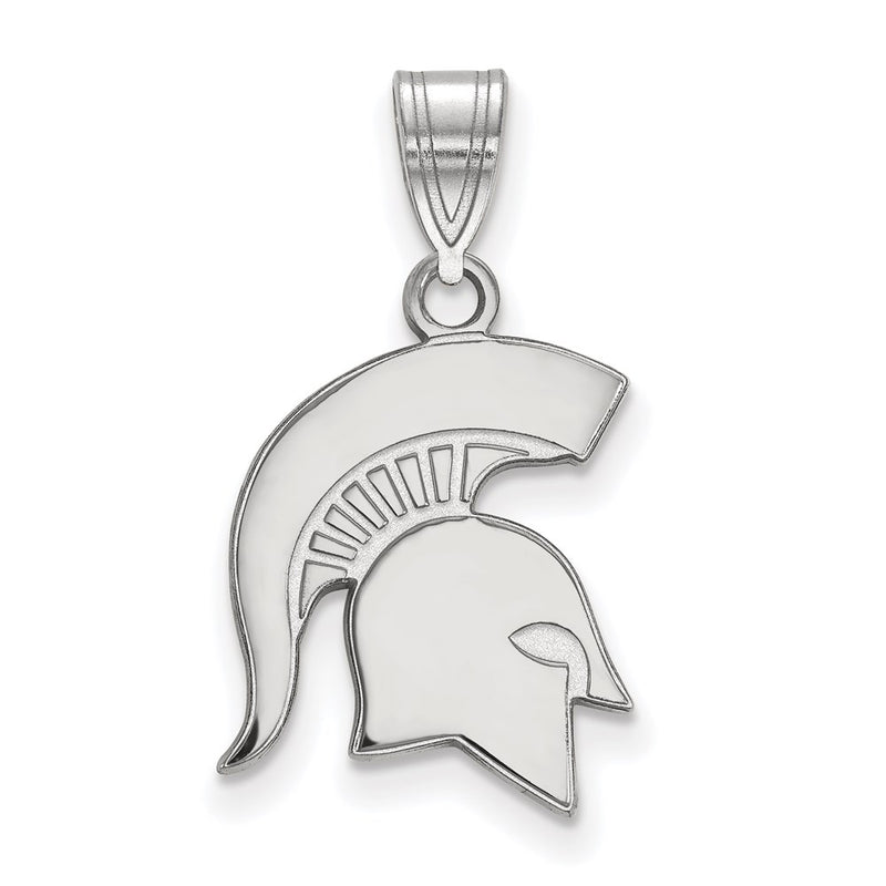 10K White Gold Logoart Michigan State University Spartan Medium Pendant