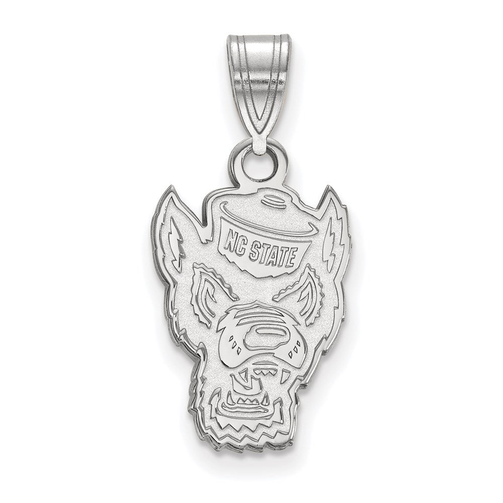 10K White Gold Logoart North Carolina State University Wolf Medium Pendant