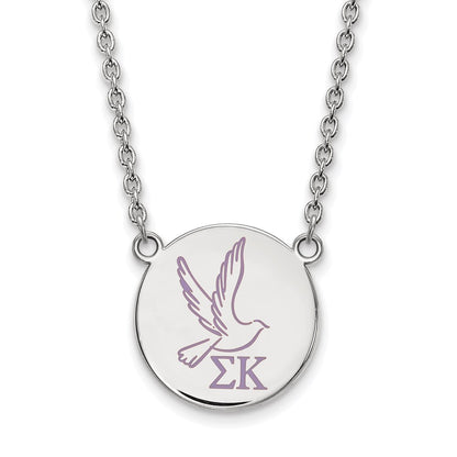 sterling-silver-rhodium-plated-logoart-sigma-kappa-sorority-symbol-large-color-enamel-pendant-18-inch-necklace-ss045skp-18