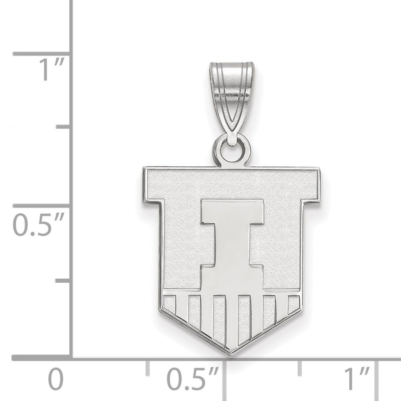 10K White Gold Logoart University Of Illinois Victory Badge Medium Pendant