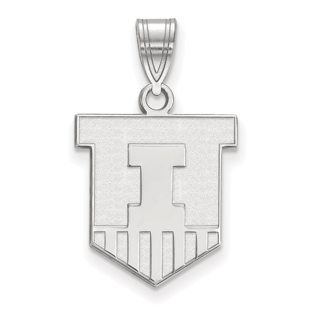 14K White Gold Logoart University Of Illinois Victory Badge Medium Pendant