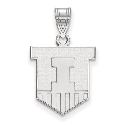 14K White Gold Logoart University Of Illinois Victory Badge Medium Pendant