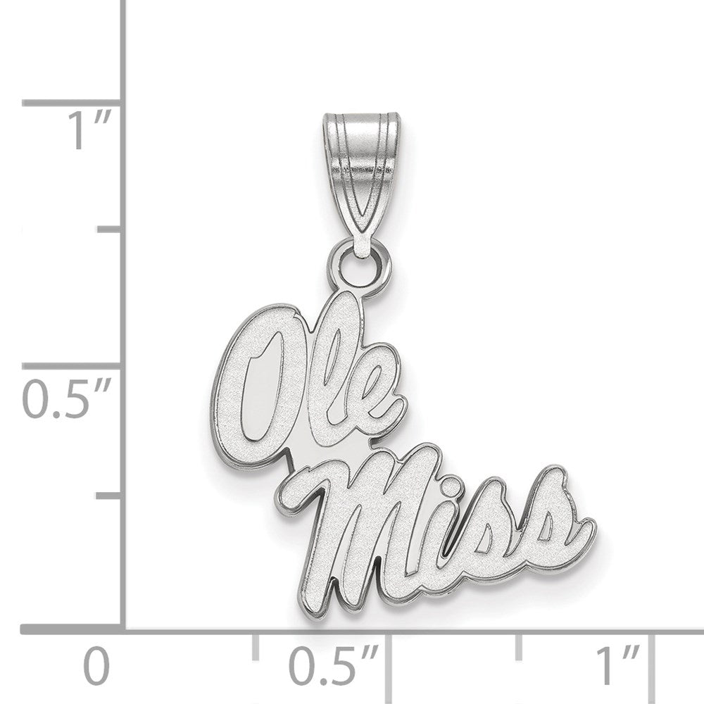 10K White Gold Logoart University Of Mississippi Ole Miss Medium Pendant