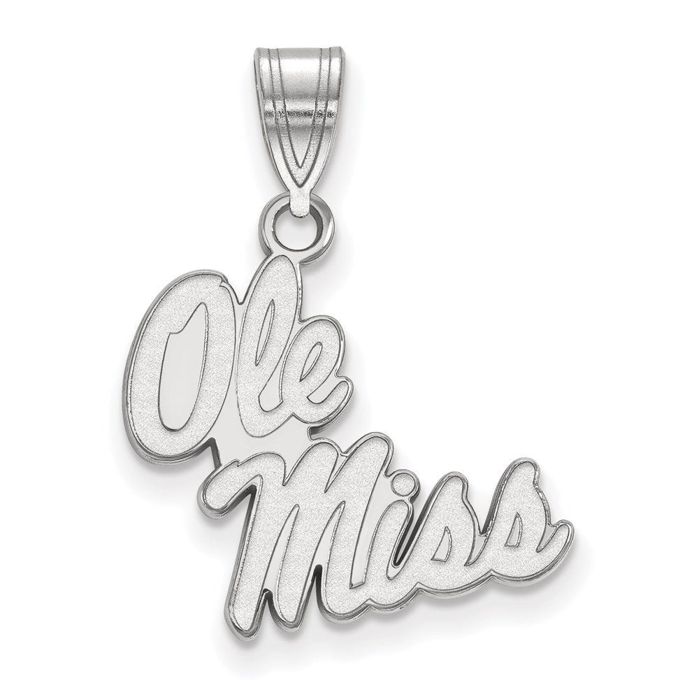 10K White Gold Logoart University Of Mississippi Ole Miss Medium Pendant