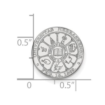 Sterling Silver Rhod-Pltd Logoart University of Nebraska Crest Lapel Pin