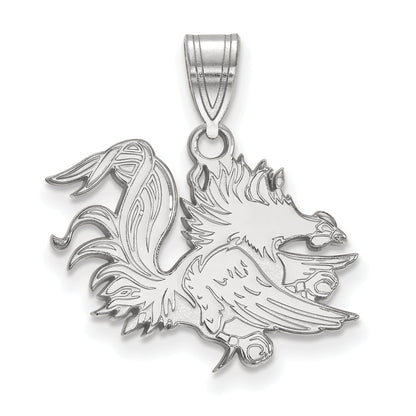 10K White Gold Logoart University Of South Carolina Gamecock Medium Pendant