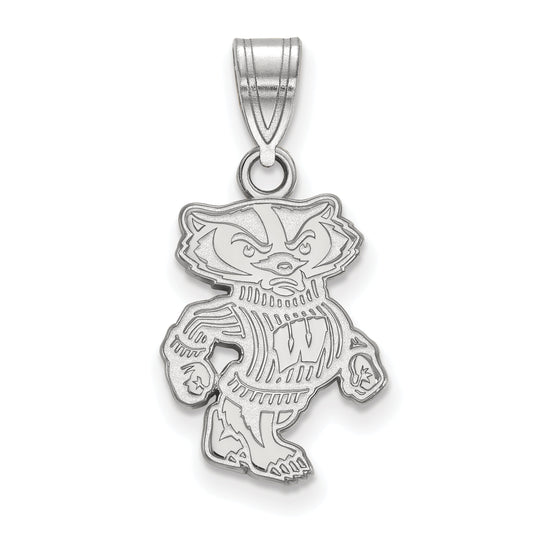 10K White Gold Logoart University Of Wisconsin Badger Medium Pendant
