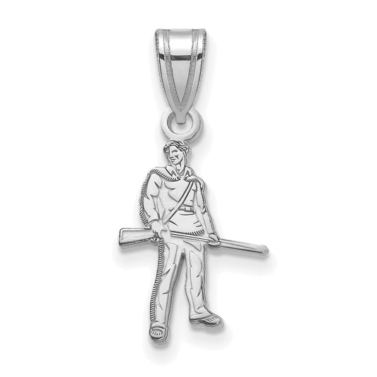 10K White Gold Logoart West Virginia University Mountaineer Medium Pendant