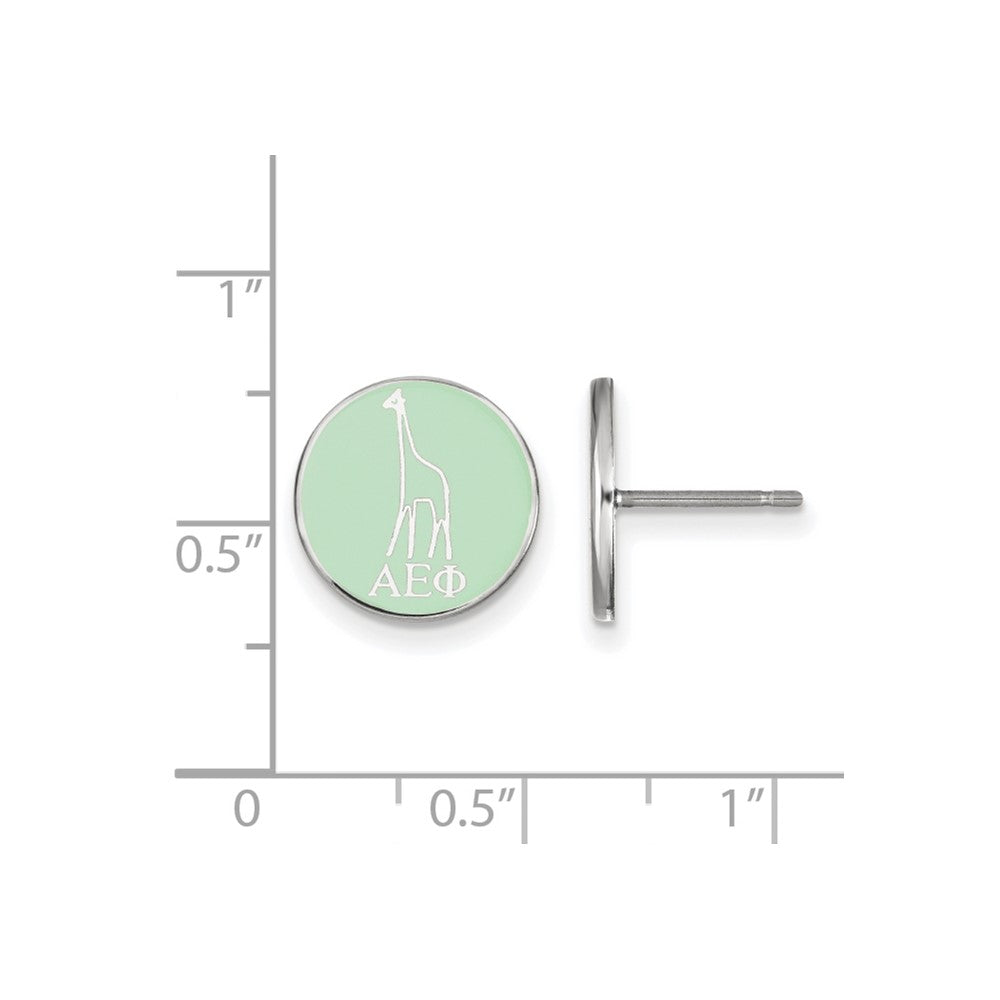 Sterling Silver Rhodium Plated Logoart Alpha Epsilon Phi Sorority Symbol Color Enamel Post Earrings