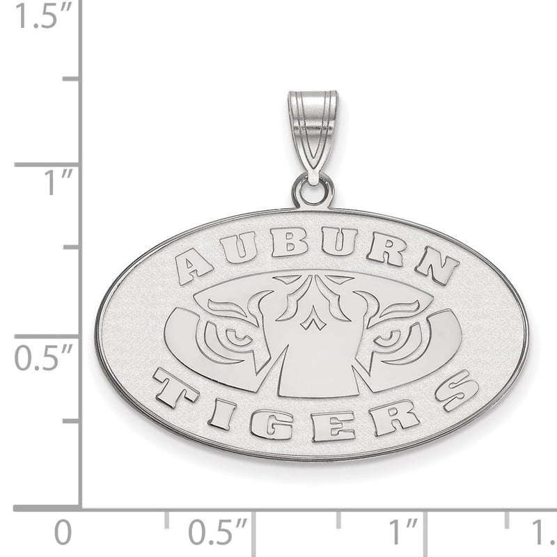 Sterling Silver Rhodium Plated Logoart Auburn Tigers Large Pendant