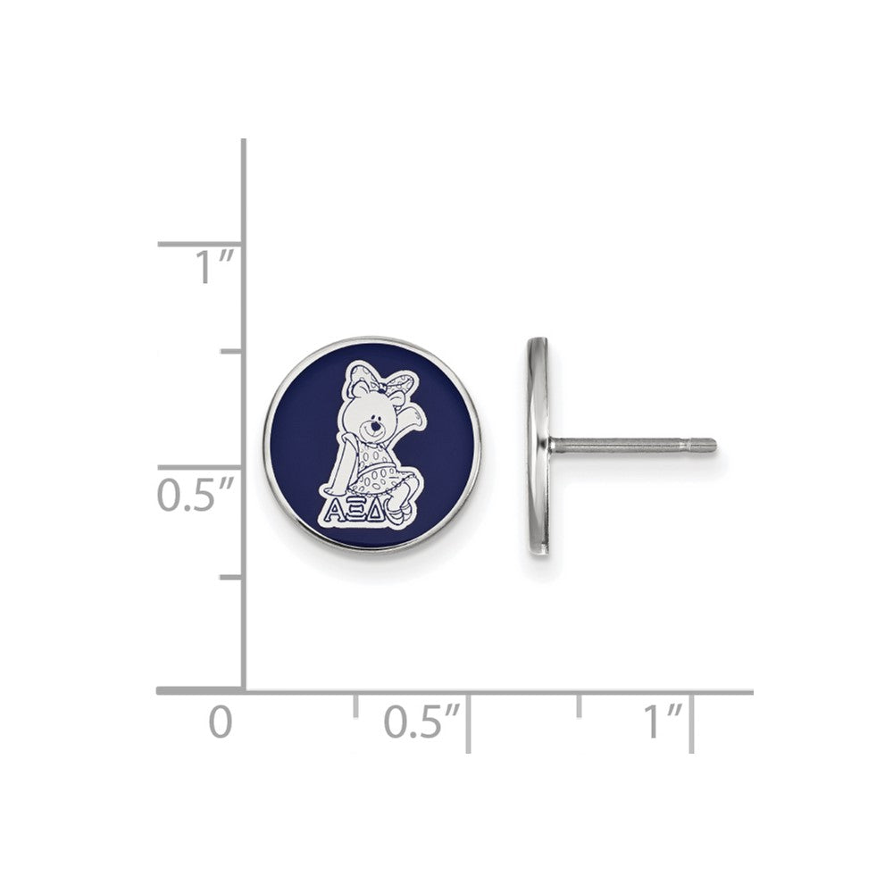 Sterling Silver Rhodium Plated Logoart Alpha Xi Delta Sorority Symbol Color Enamel Post Earrings
