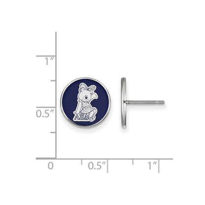 Sterling Silver Rhodium Plated Logoart Alpha Xi Delta Sorority Symbol Color Enamel Post Earrings