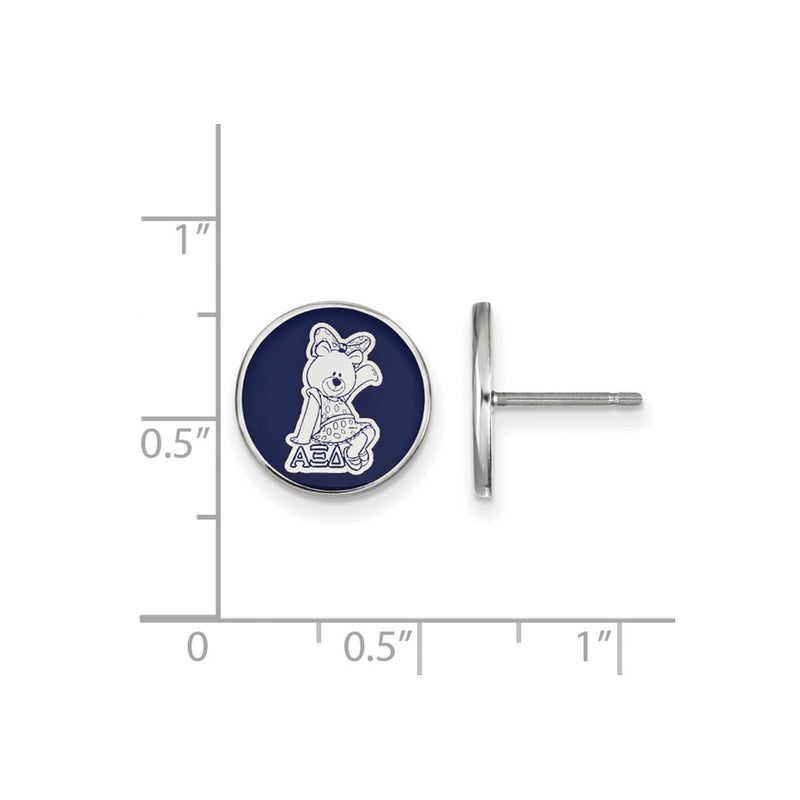 Sterling Silver Rhodium Plated Logoart Alpha Xi Delta Sorority Symbol Color Enamel Post Earrings