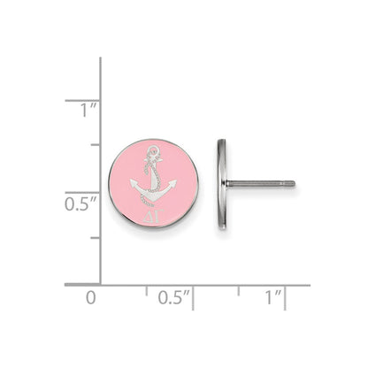 Sterling Silver Rhodium Plated Logoart Delta Gamma Sorority Symbol Color Enamel Post Earrings