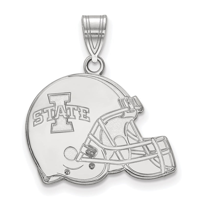 Sterling Silver Rhodium Plated Logoart Iowa State University Football Helmet Pendant