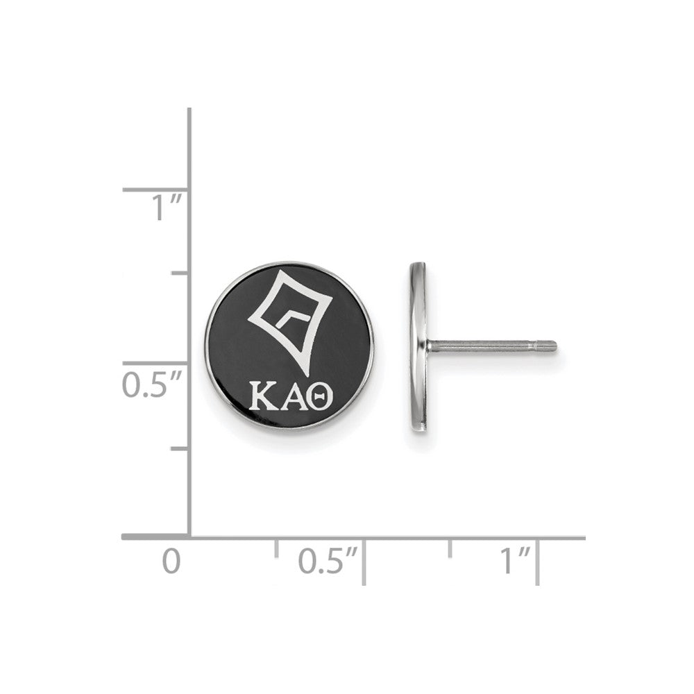 Sterling Silver Rhodium Plated Logoart Kappa Alpha Theta Sorority Symbol Color Enamel Post Earrings