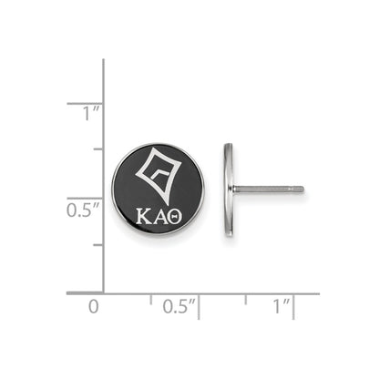 Sterling Silver Rhodium Plated Logoart Kappa Alpha Theta Sorority Symbol Color Enamel Post Earrings