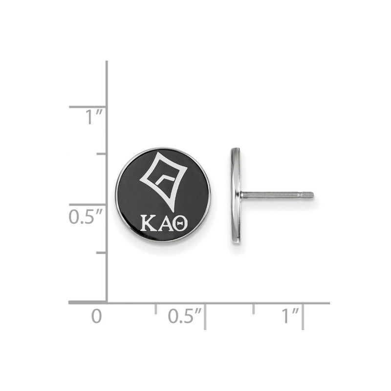 Sterling Silver Rhodium Plated Logoart Kappa Alpha Theta Sorority Symbol Color Enamel Post Earrings