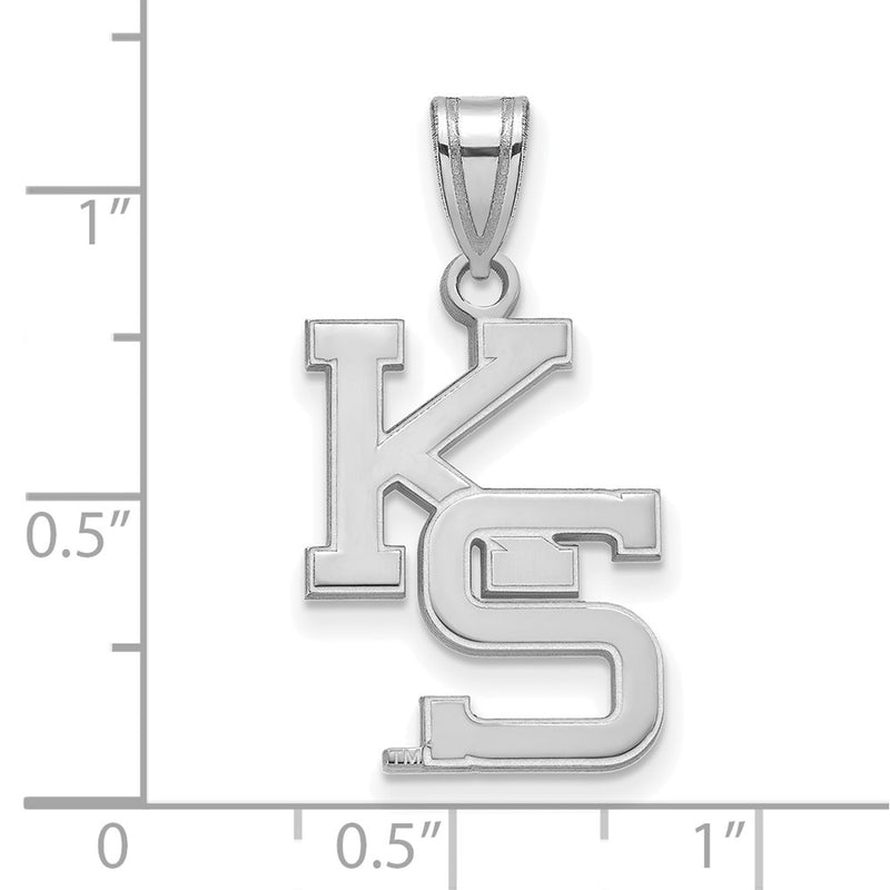 10K White Gold Logoart Kansas State University K S Large Pendant