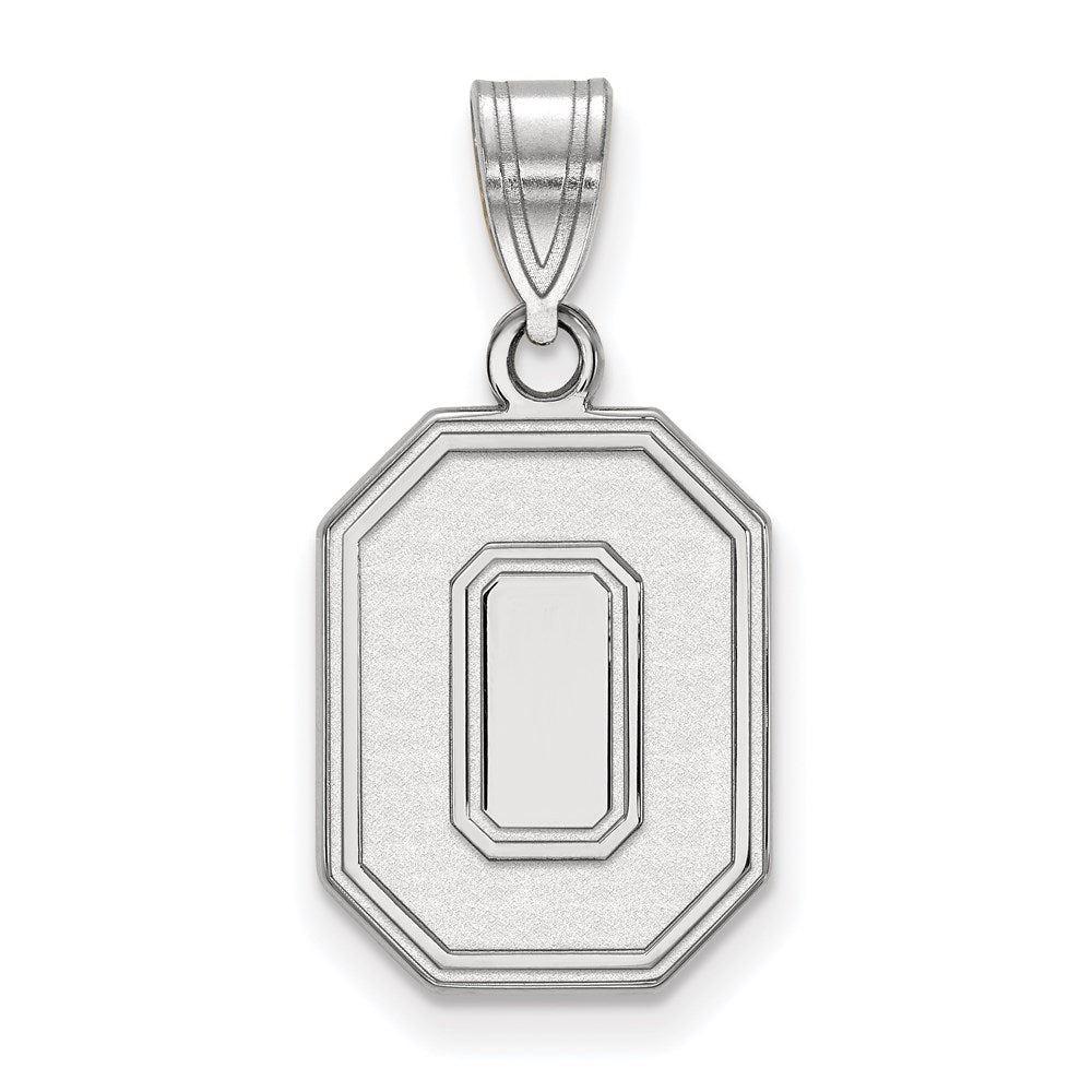 Sterling Silver Rhodium Plated Logoart The Ohio State University Letter O Medium Pendant