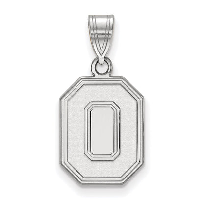 Sterling Silver Rhodium Plated Logoart The Ohio State University Letter O Medium Pendant