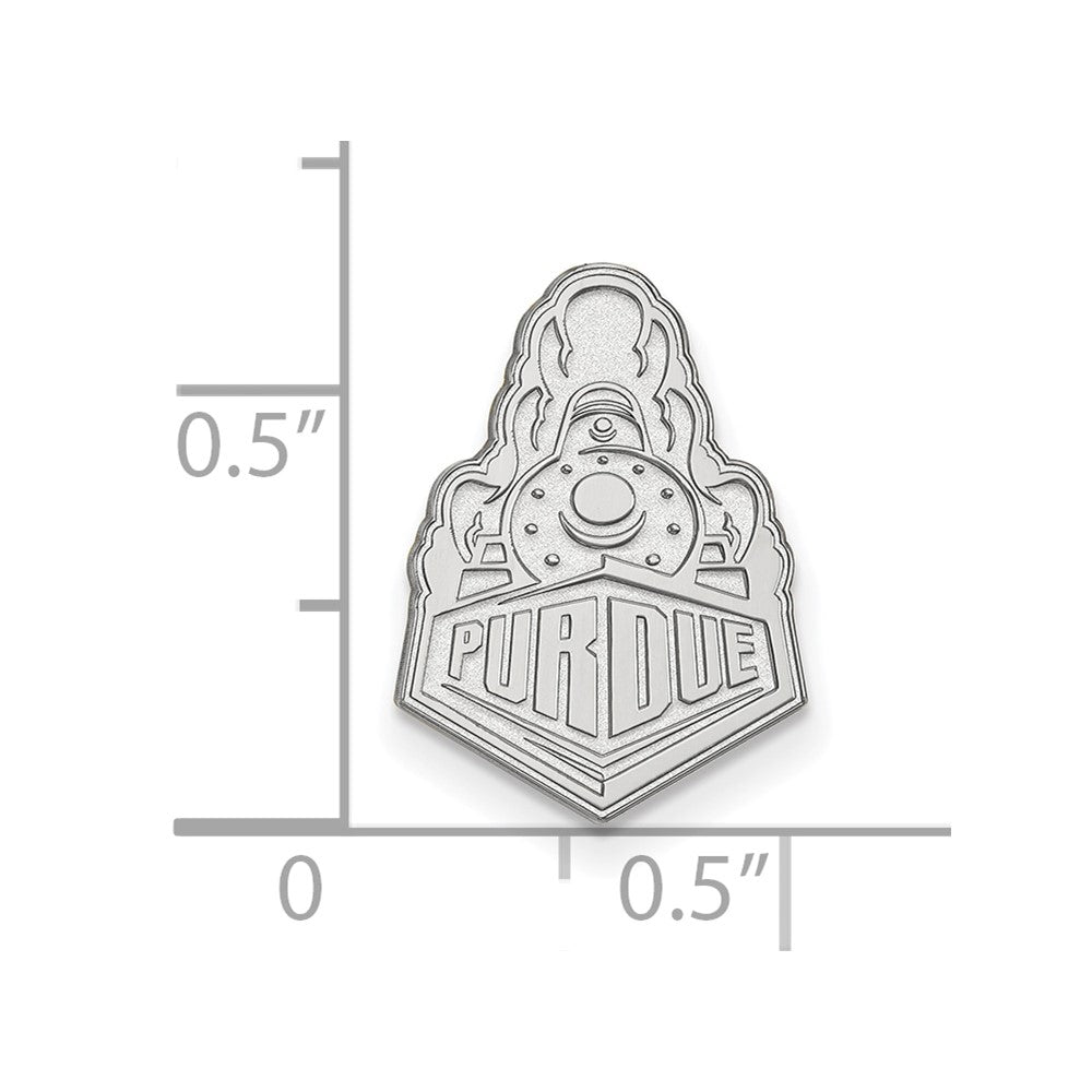 Sterling Silver Rhod-Pltd Logoart Purdue Univ. Lapel Pin