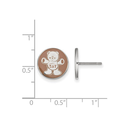 Sterling Silver Rhodium Plated Logoart Sigma Delta Tau Sorority Symbol Color Enamel Post Earrings