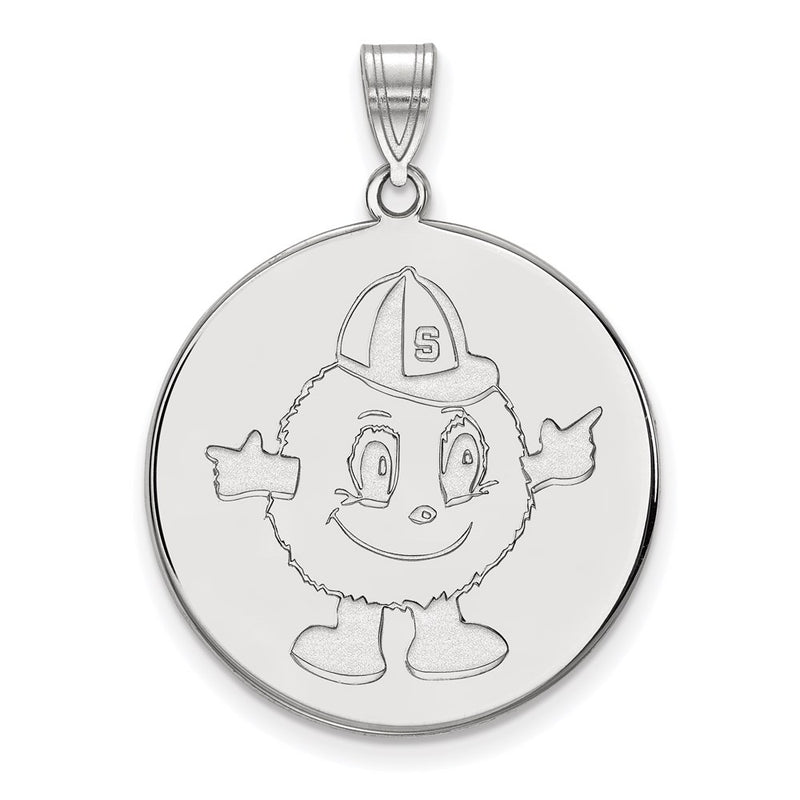 Sterling Silver Rhodium Plated Logoart Syracuse University Mascot Extra Large Disc Pendant
