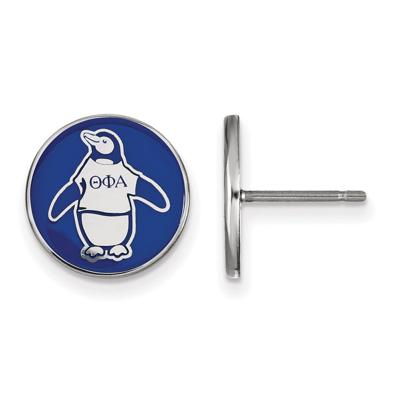 Sterling Silver Rhodium Plated Logoart Theta Phi Alpha Sorority Symbol Color Enamel Post Earrings