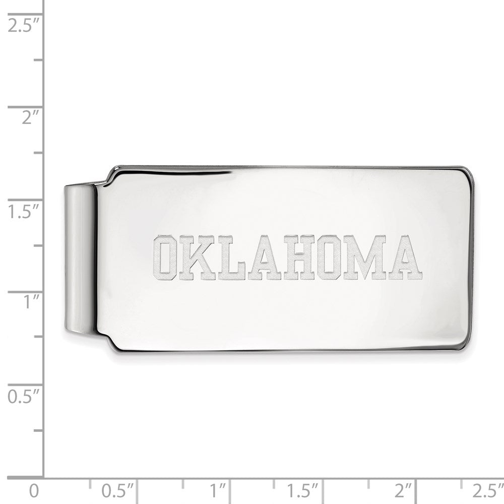 Sterling Silver Rhod-Pltd Logoart University of Oklahoma Money Clip