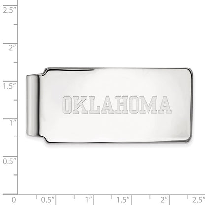 Sterling Silver Rhod-Pltd Logoart University of Oklahoma Money Clip